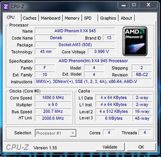CPU-Z CPU Info
